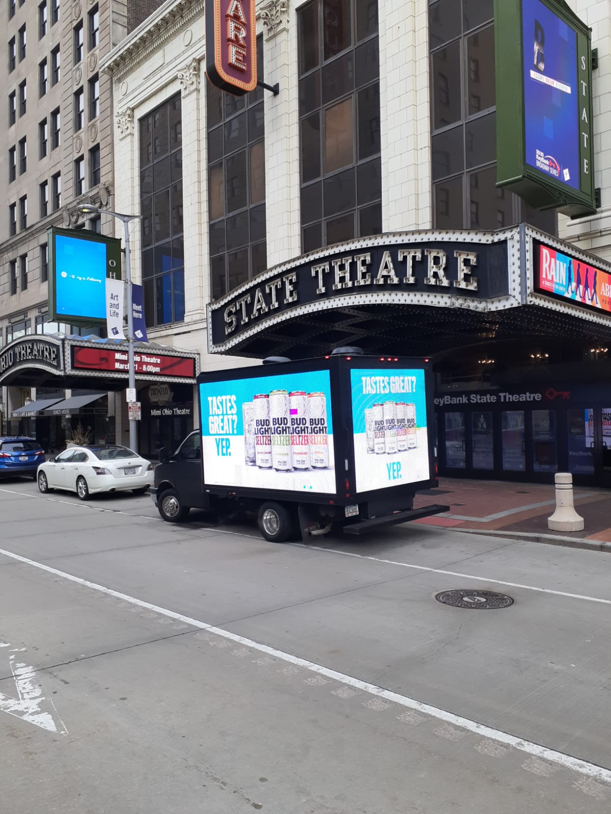 digital mobile billboard research drive consumers outside state theatre