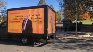 OHH advertising in political campaigns, such as a digital mobile billboard from CantMissUs
