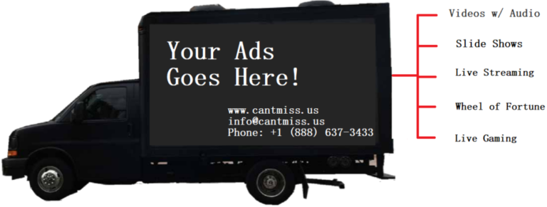 Model of a Cantmiss.US billboard truck, ready for ad placement